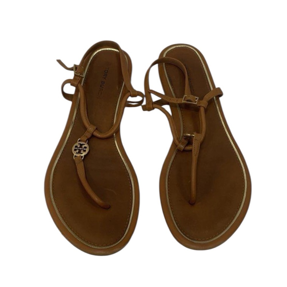 ⚡️SOLD⚡️Tory Burch Brown Thong Sandals with T-Strap Design